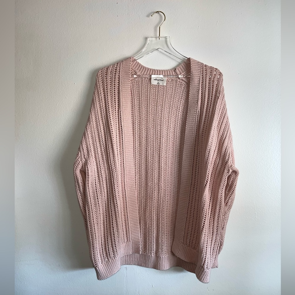 Wilfred Free by Aritzia Terrasen Cardigan Size M, Oracle Pink